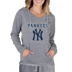 New York Yankees Concepts Sport Women's Mainstream Terry Long Sleeve Hoodie Top - Gray Hoodies