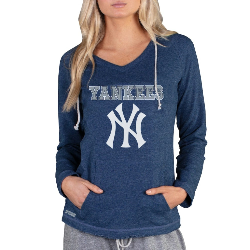 New York Yankees Concepts Sport Women's Mainstream Terry Long Sleeve Hoodie Top - Navy Hoodies