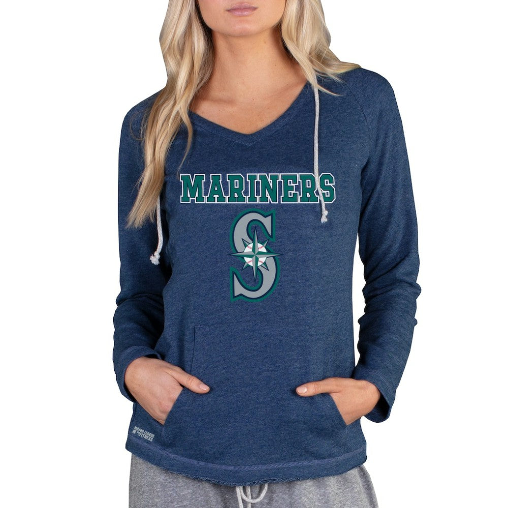 Seattle Mariners Concepts Sport Women's Mainstream Terry Long Sleeve Hoodie Top - Navy Hoodies