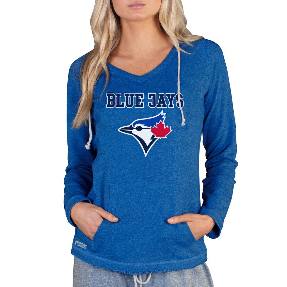 Toronto Blue Jays Concepts Sport Women's Mainstream Terry Long Sleeve Hoodie Top - Royal Hoodies