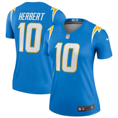 Justin Herbert Los Angeles Chargers Women's Legend Player Performance Top - Powder Blue Tops