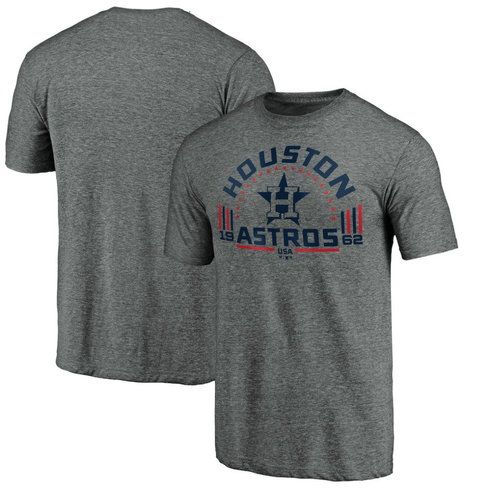 Houston Astros Team Freedom Tri-Blend T-Shirt - Gray T-shirts