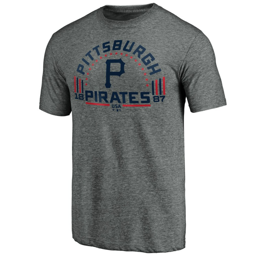 Pittsburgh Pirates Team Freedom Tri-Blend T-Shirt - Gray T-shirts
