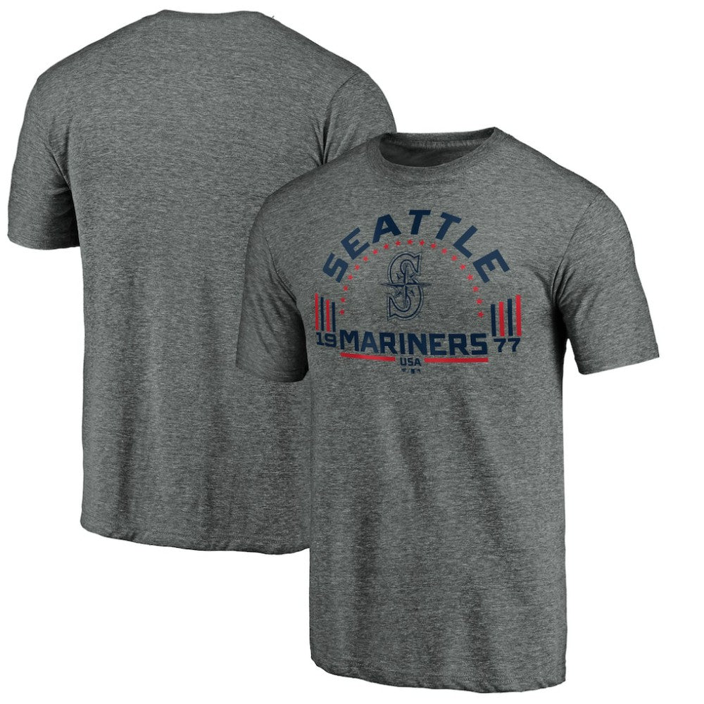 Seattle Mariners Team Freedom Tri-Blend T-Shirt - Gray T-shirts