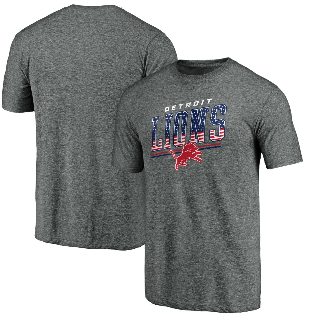 Detroit Lions Team Freedom Tri-Blend T-Shirt - Gray T-shirts