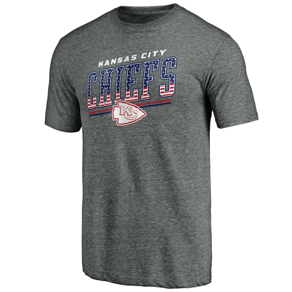 Kansas City Chiefs Team Freedom Tri-Blend T-Shirt - Gray T-shirts