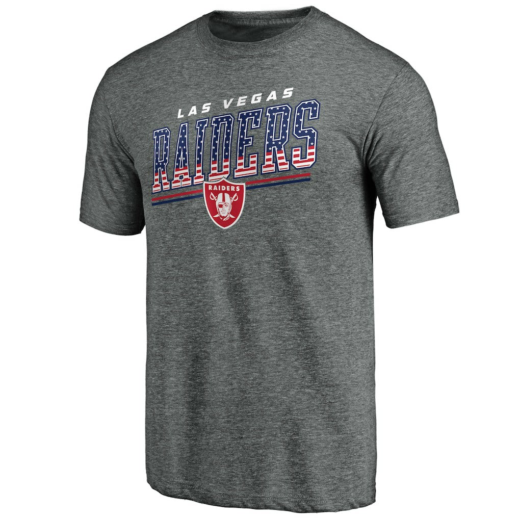 Las Vegas Raiders Team Freedom Tri-Blend T-Shirt - Gray T-shirts