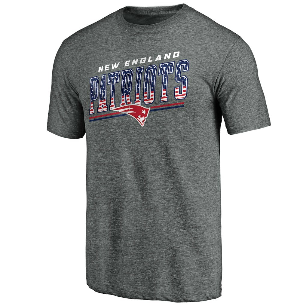 New England Patriots Team Freedom Tri-Blend T-Shirt - Gray T-shirts