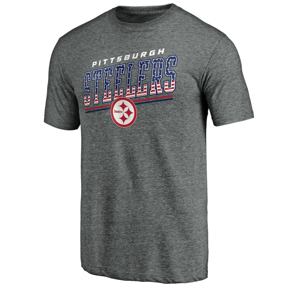 Pittsburgh Steelers Team Freedom Tri-Blend T-Shirt - Gray T-shirts