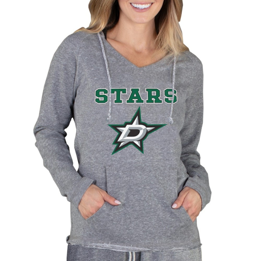 Dallas Stars Concepts Sport Women's Mainstream Terry Tri-Blend Long Sleeve Hooded Top - Gray | US 3929303