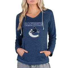 Vancouver Canucks Concepts Sport Women's Mainstream Terry Tri-Blend Long Sleeve Hooded Top - Navy | US 3929312