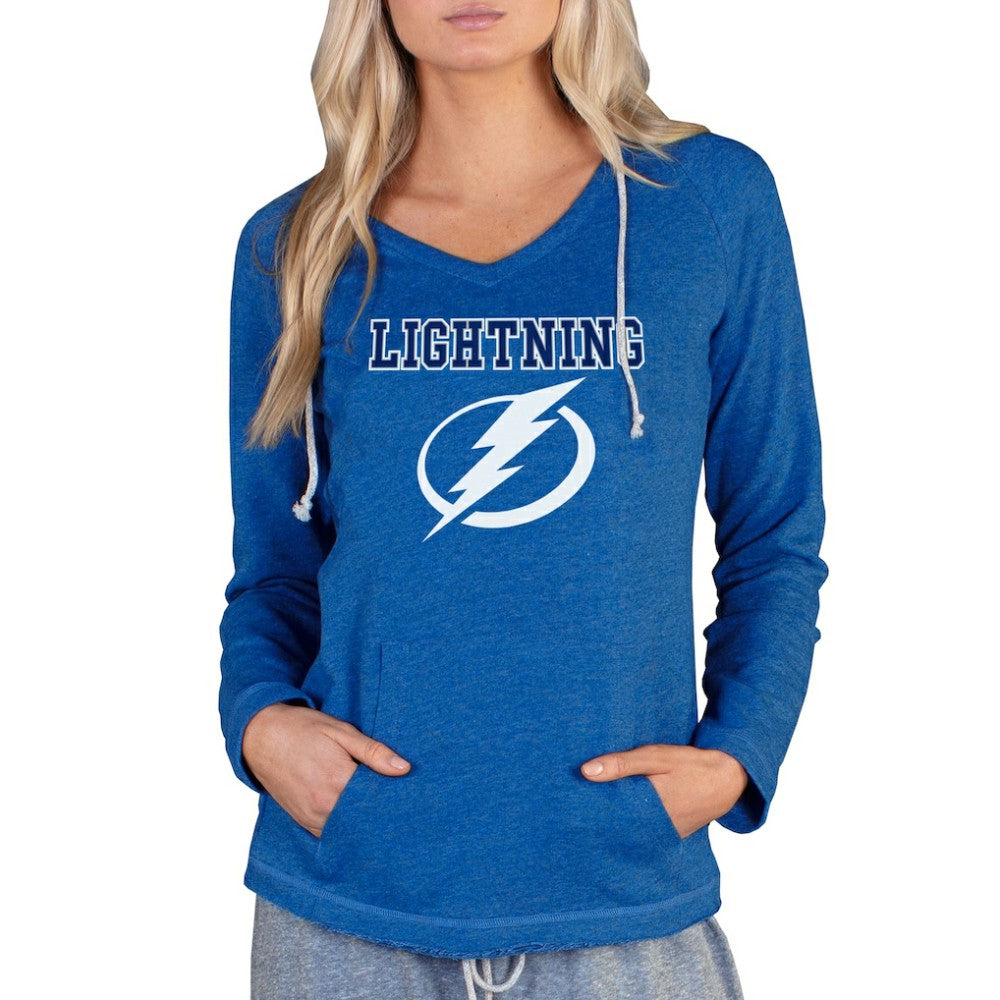 Tampa Bay Lightning Concepts Sport Women's Mainstream Terry Tri-Blend Long Sleeve Hooded Top - Royal | US 3929316