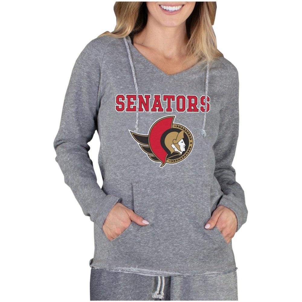 Ottawa Senators Concepts Sport Women's Mainstream Terry Long Sleeve Hooded Top - Gray | US 3929323