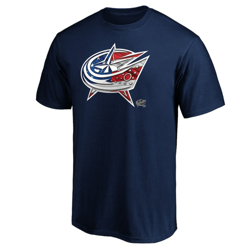 Columbus Blue Jackets Banner Wave Logo T-Shirt - Navy | US 3930359