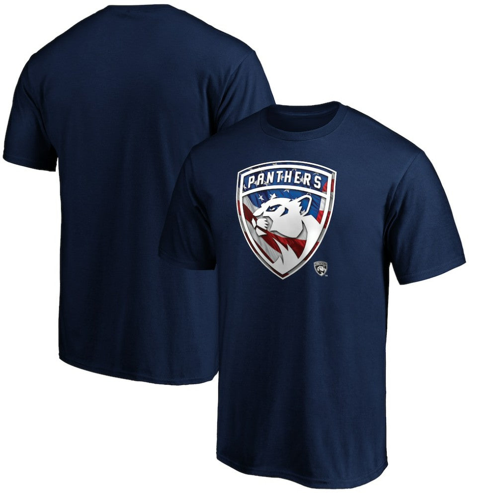 Florida Panthers Banner Wave Logo T-Shirt - Navy | US 3930362