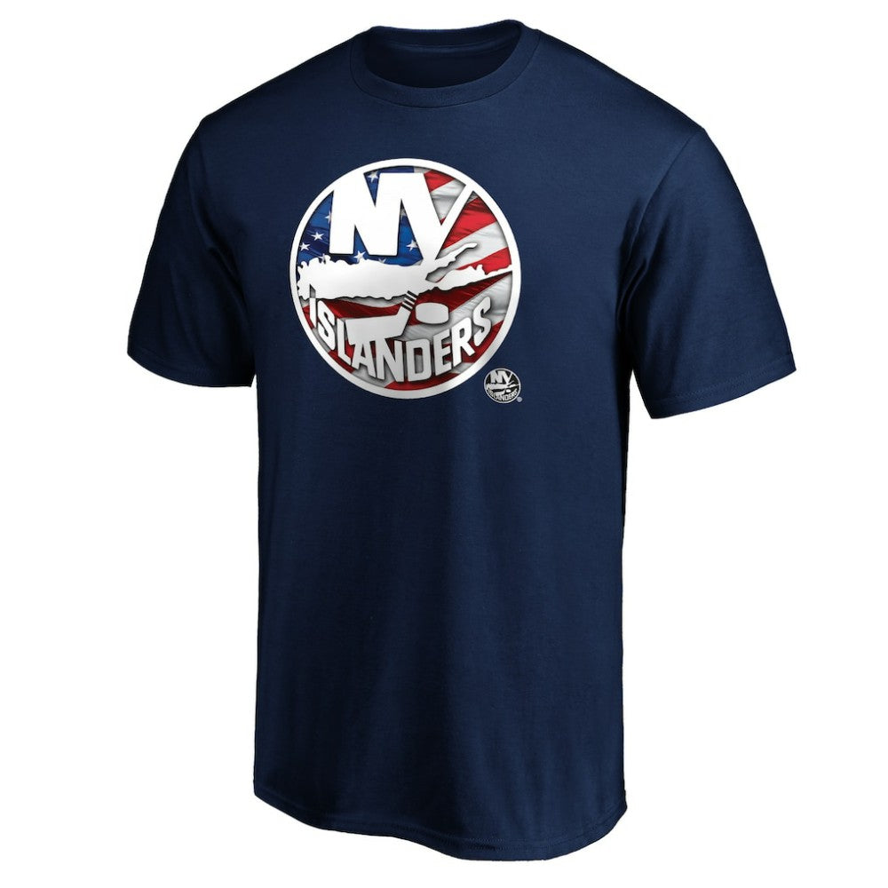 New York Islanders Banner Wave Logo T-Shirt - Navy | US 3930367