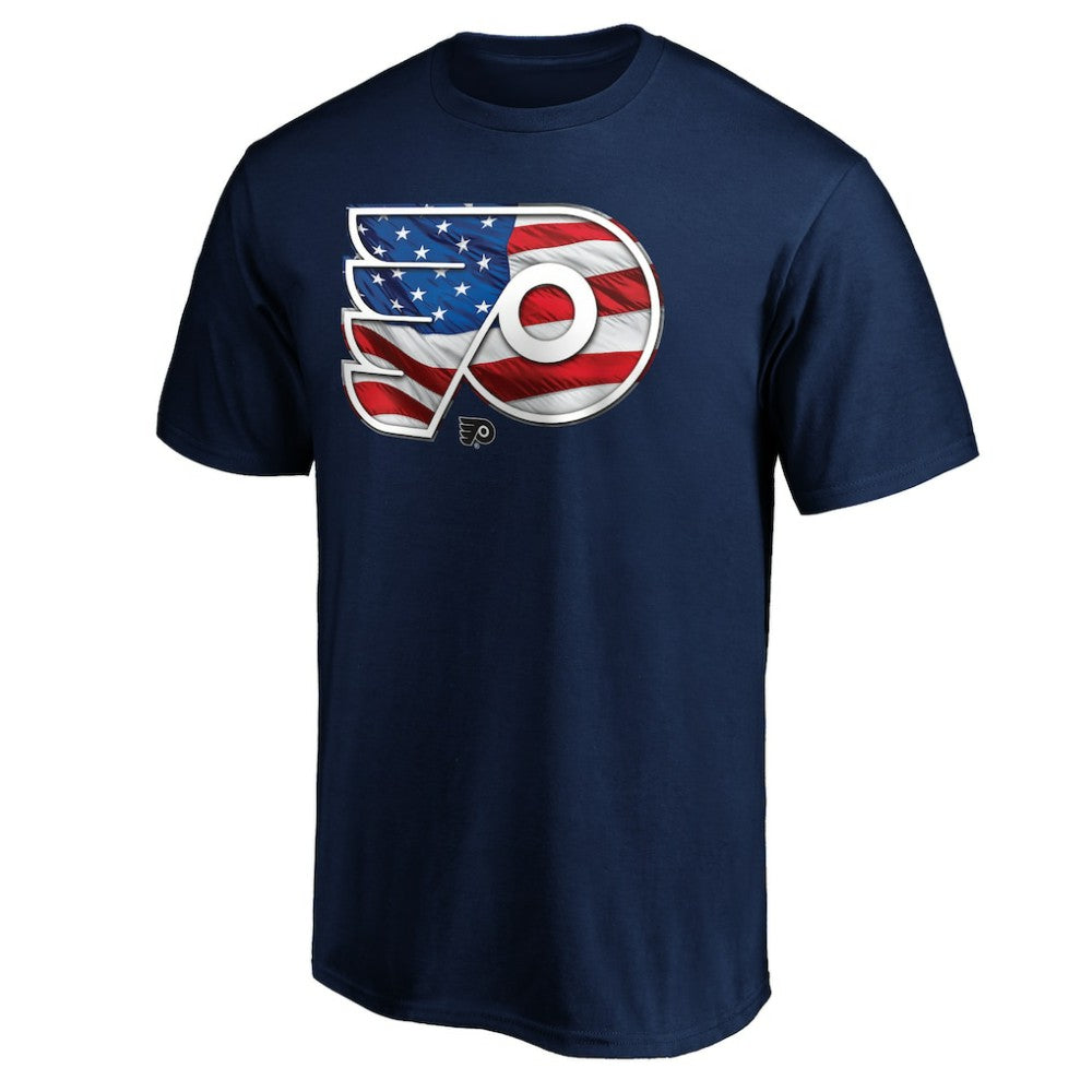 Philadelphia Flyers Banner Wave Logo T-Shirt - Navy | US 3930369