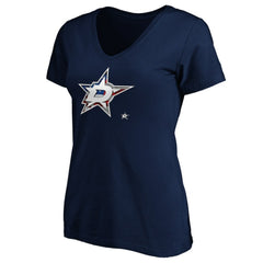 Dallas Stars Women's Banner Wave Logo V-Neck T-Shirt T-Shirt - Navy | US 3930383