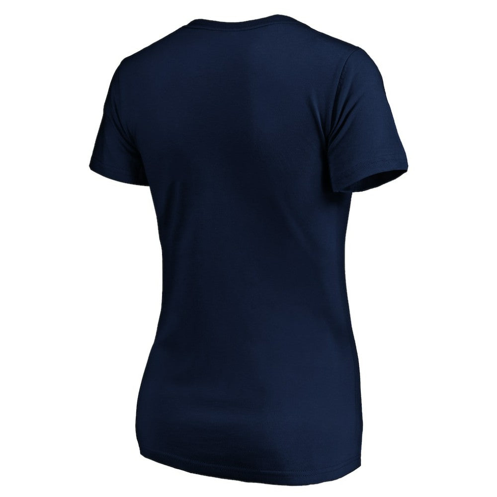 Nashville Predators Women's Banner Wave Logo V-Neck T-Shirt T-Shirt - Navy | US 3930388
