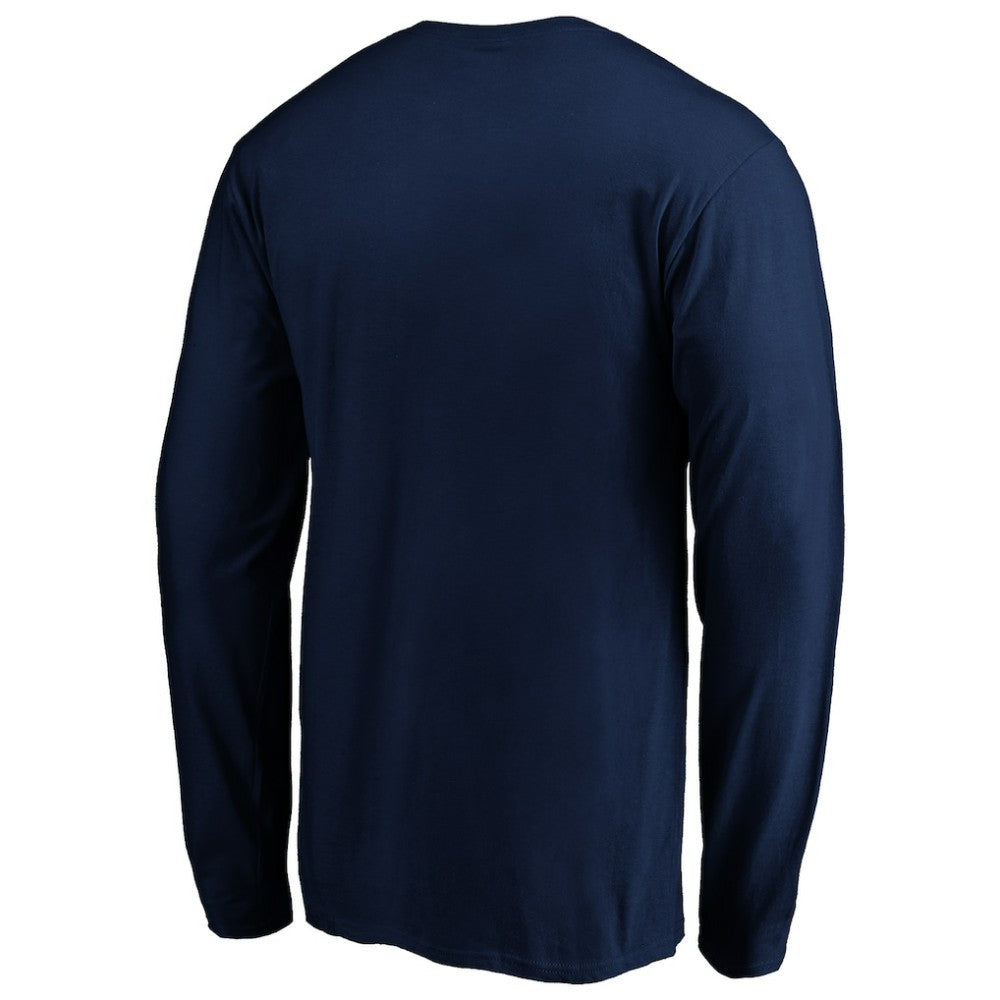 New Jersey Devils Banner Wave Logo Long Sleeve T-Shirt - Navy | US 3930435