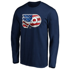 Philadelphia Flyers Banner Wave Logo Long Sleeve T-Shirt - Navy | US 3930438
