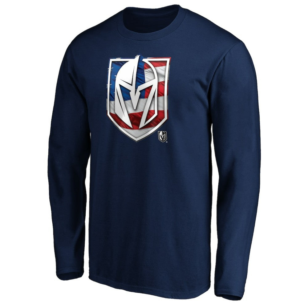 Vegas Golden Knights Banner Wave Logo Long Sleeve T-Shirt - Navy | US 3930443