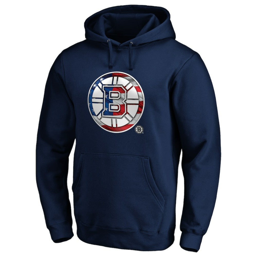 Boston Bruins Banner Wave Logo Pullover Hoodie - Navy | US 3930447