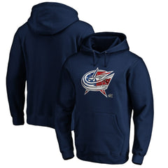 Columbus Blue Jackets Banner Wave Logo Pullover Hoodie - Navy | US 3930451