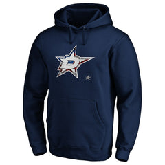 Dallas Stars Banner Wave Logo Pullover Hoodie - Navy | US 3930452