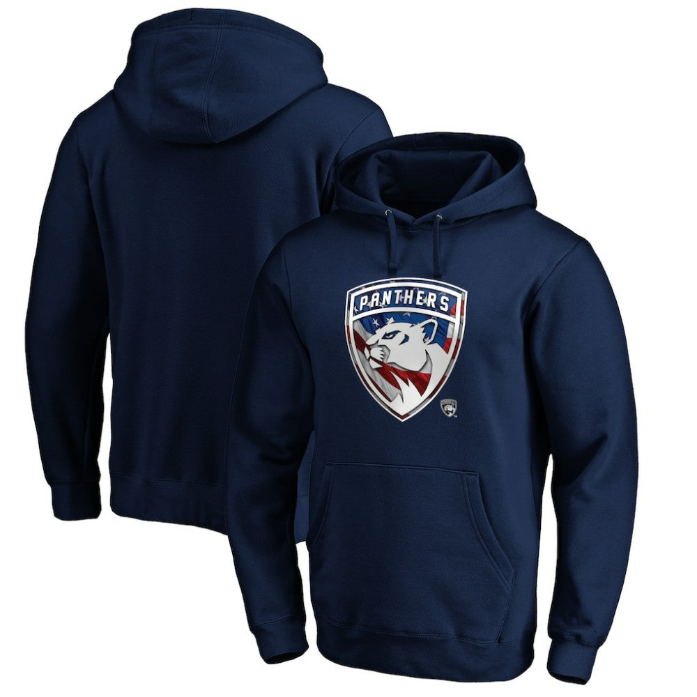 Florida Panthers Banner Wave Logo Pullover Hoodie - Navy | US 3930454