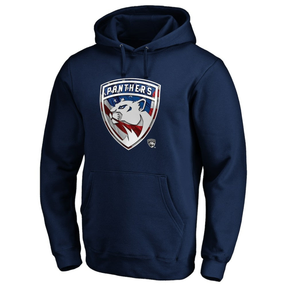 Florida Panthers Banner Wave Logo Pullover Hoodie - Navy | US 3930454