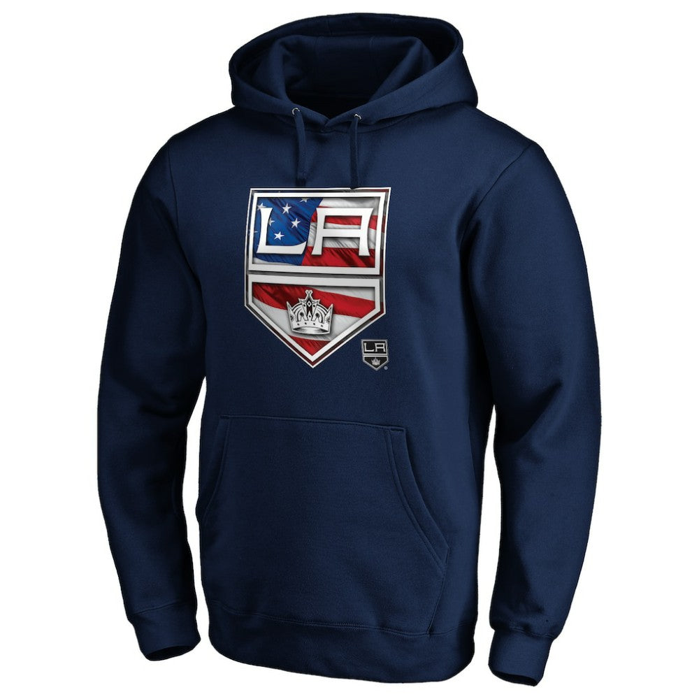 Los Angeles Kings Banner Wave Logo Pullover Hoodie - Navy | US 3930455