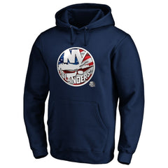 New York Islanders Banner Wave Logo Pullover Hoodie - Navy | US 3930459