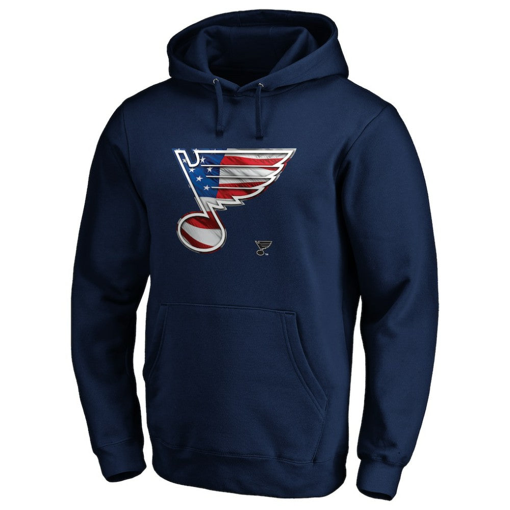 St. Louis Blues Banner Wave Logo Pullover Hoodie - Navy | US 3930464