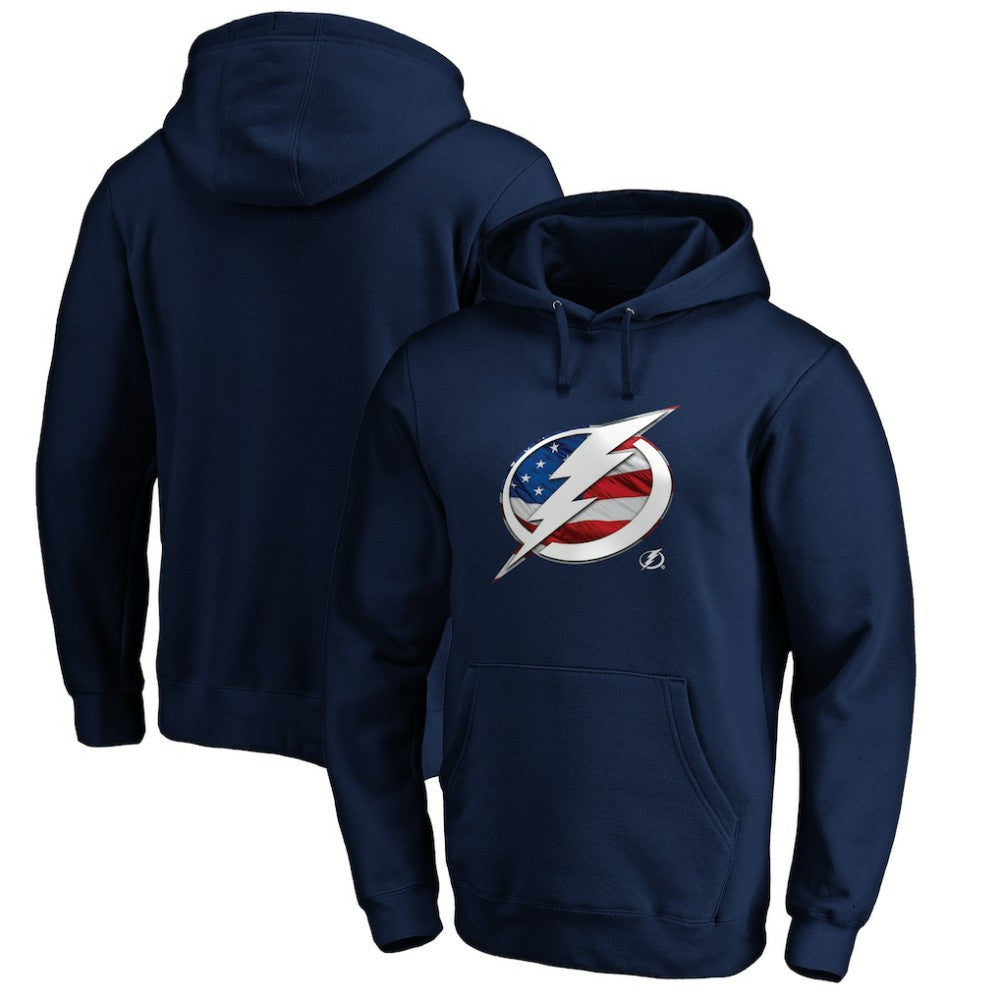 Tampa Bay Lightning Banner Wave Logo Pullover Hoodie - Navy | US 3930465