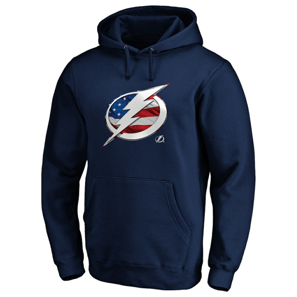 Tampa Bay Lightning Banner Wave Logo Pullover Hoodie - Navy | US 3930465