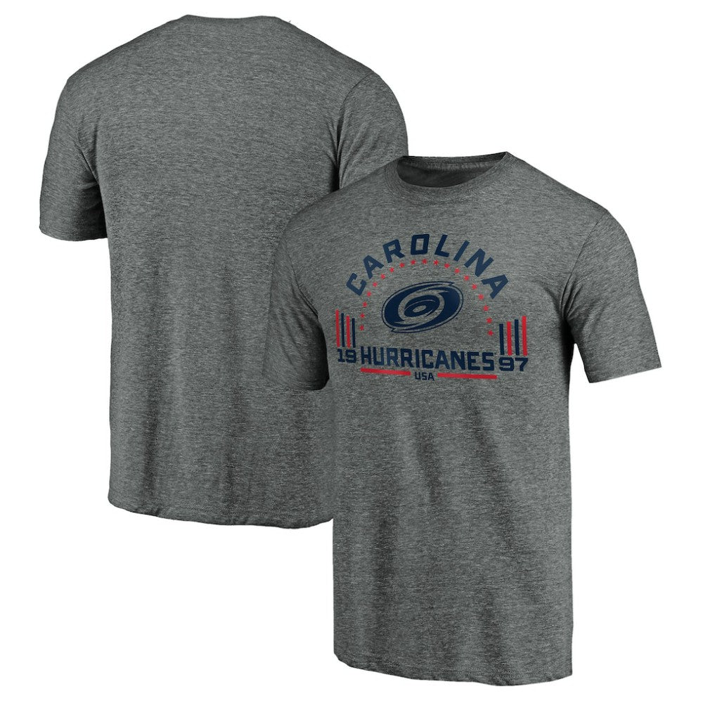 Carolina Hurricanes Team Freedom Tri-Blend T-Shirt - Heathered Gray | US 3930618