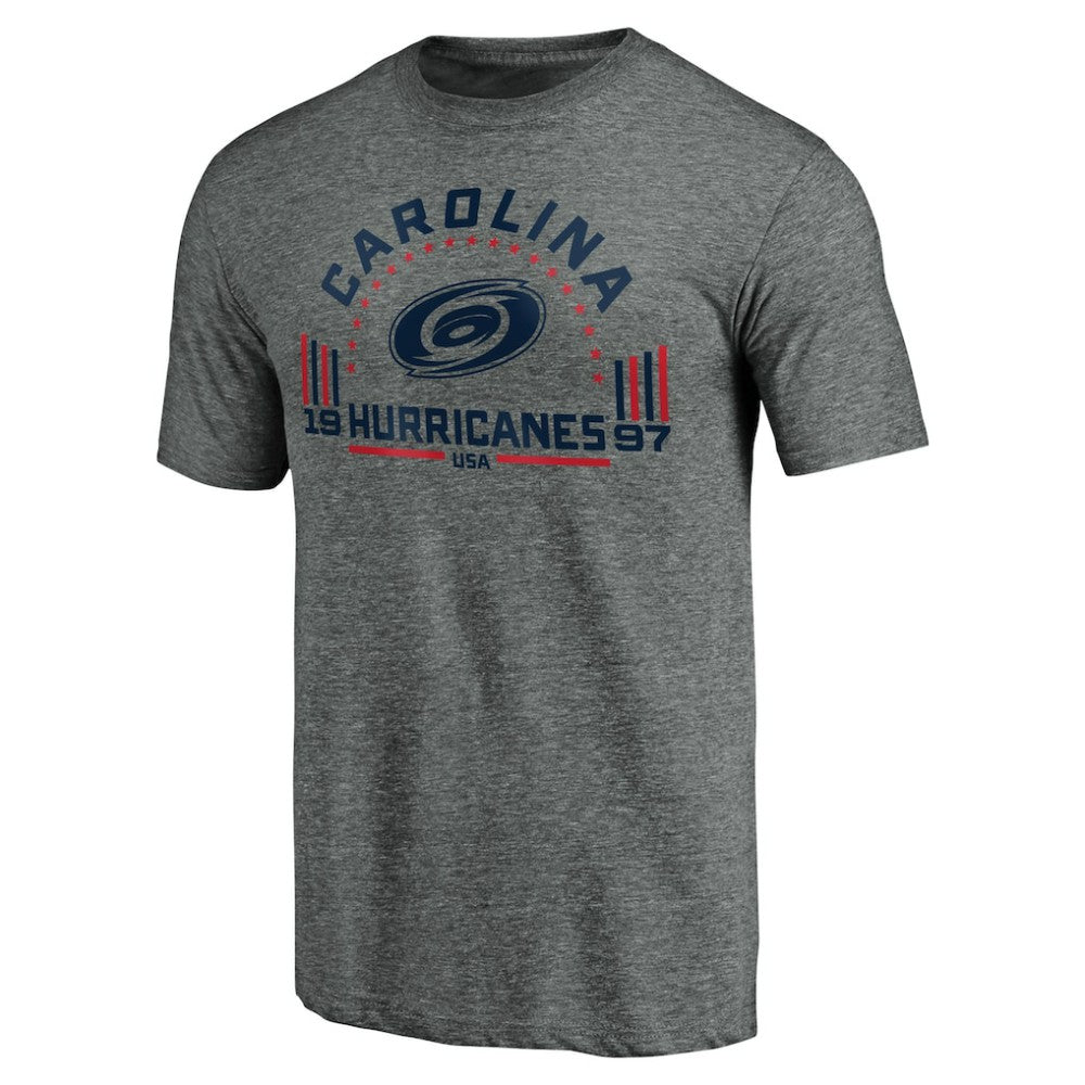 Carolina Hurricanes Team Freedom Tri-Blend T-Shirt - Heathered Gray | US 3930618