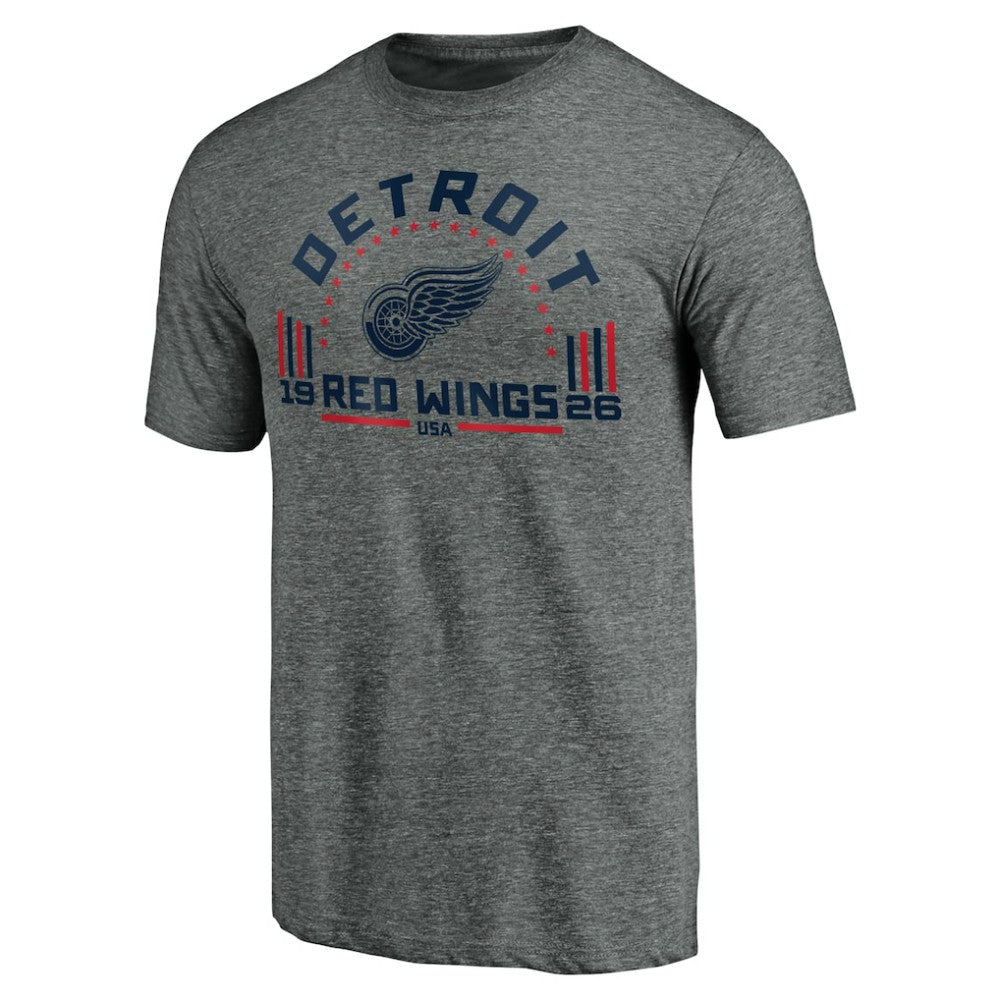 Detroit Red Wings Team Freedom Tri-Blend T-Shirt - Heathered Gray | US 3930623