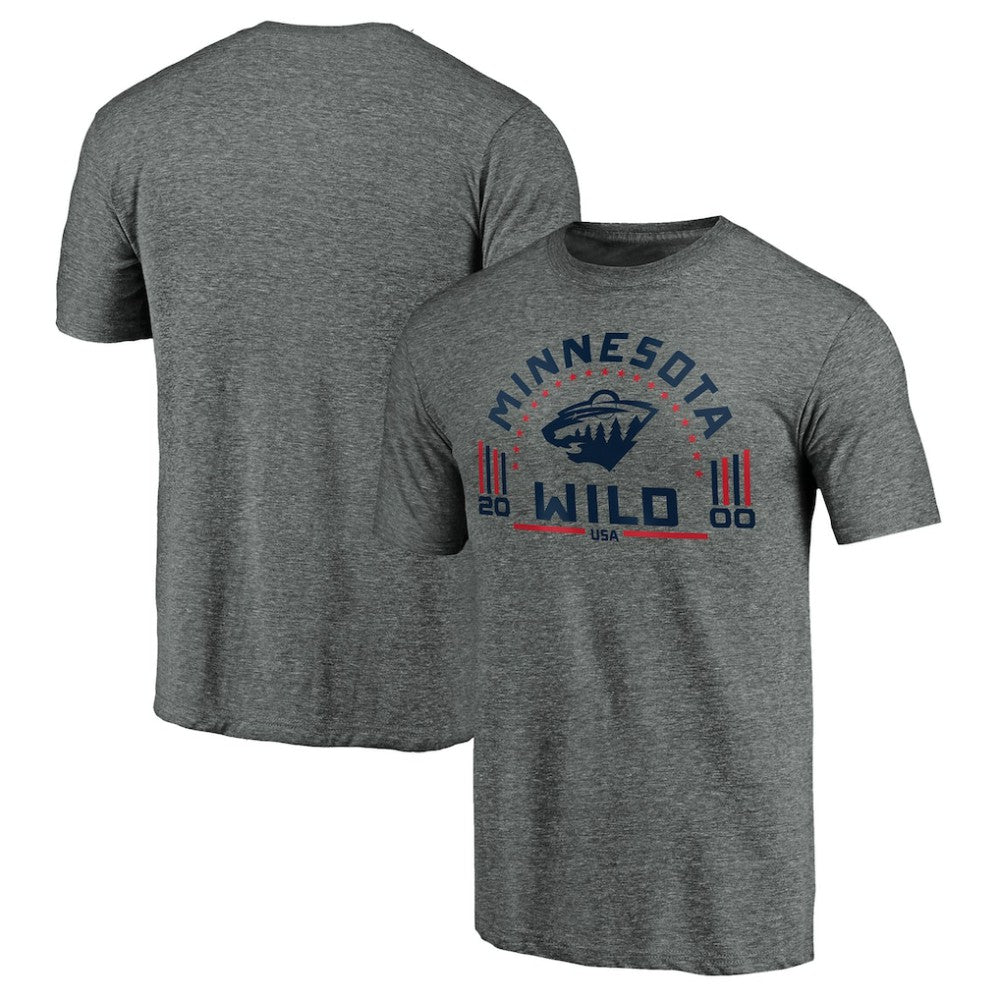 Minnesota Wild Team Freedom Tri-Blend T-Shirt - Heathered Gray | US 3930626