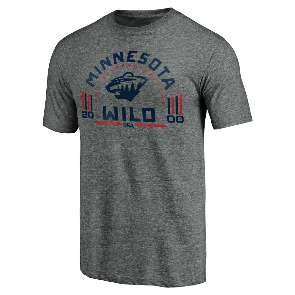 Minnesota Wild Team Freedom Tri-Blend T-Shirt - Heathered Gray | US 3930626