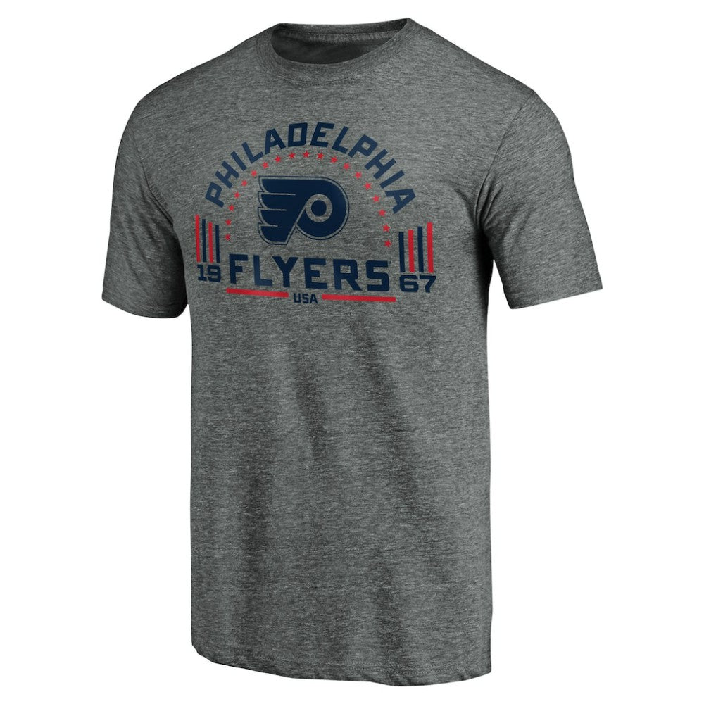 Philadelphia Flyers Team Freedom Tri-Blend T-Shirt - Heathered Gray | US 3930631