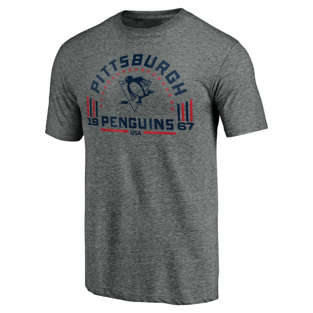 Pittsburgh Penguins Team Freedom Tri-Blend T-Shirt - Heathered Gray | US 3930632