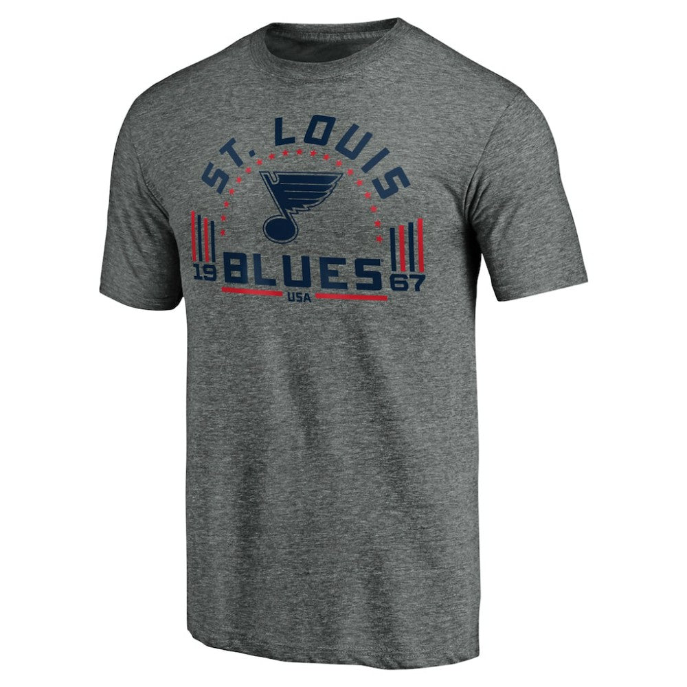 St. Louis Blues Team Freedom Tri-Blend T-Shirt - Heathered Gray | US 3930634