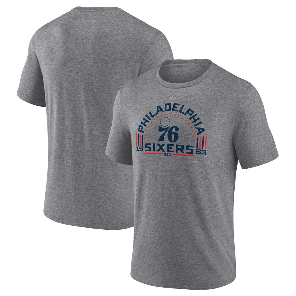 Philadelphia 76ers Team Freedom Tri-Blend T-Shirt Gray