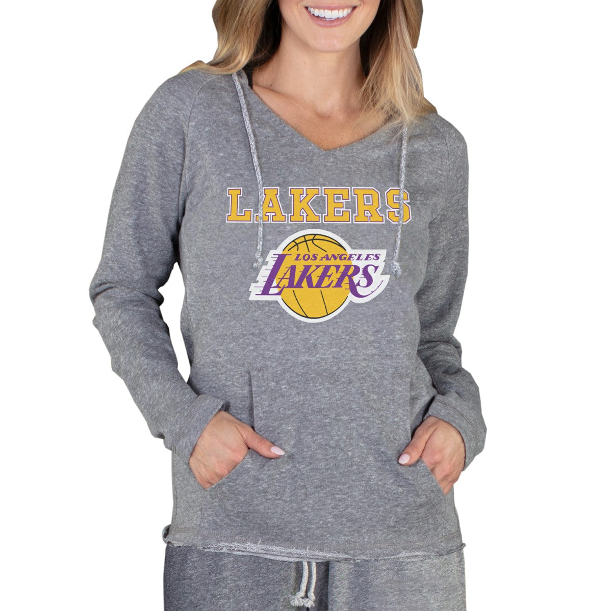 Los Angeles Lakers Concepts Sport Women's Mainstream Terry Hooded Top Gray