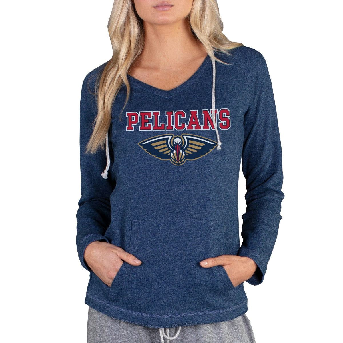 New Orleans Pelicans Concepts Sport Women's Mainstream Terry Hooded Top Navy