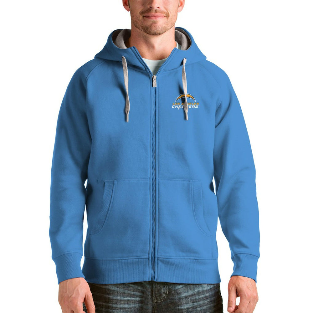 Los Angeles Chargers Antigua Victory Full-Zip Hoodie - Powder Blue Hoodies