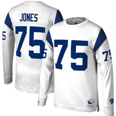 Deacon Jones Los Angeles Rams Throwback Retired Player Name & Number Long Sleeve Top - White Tops