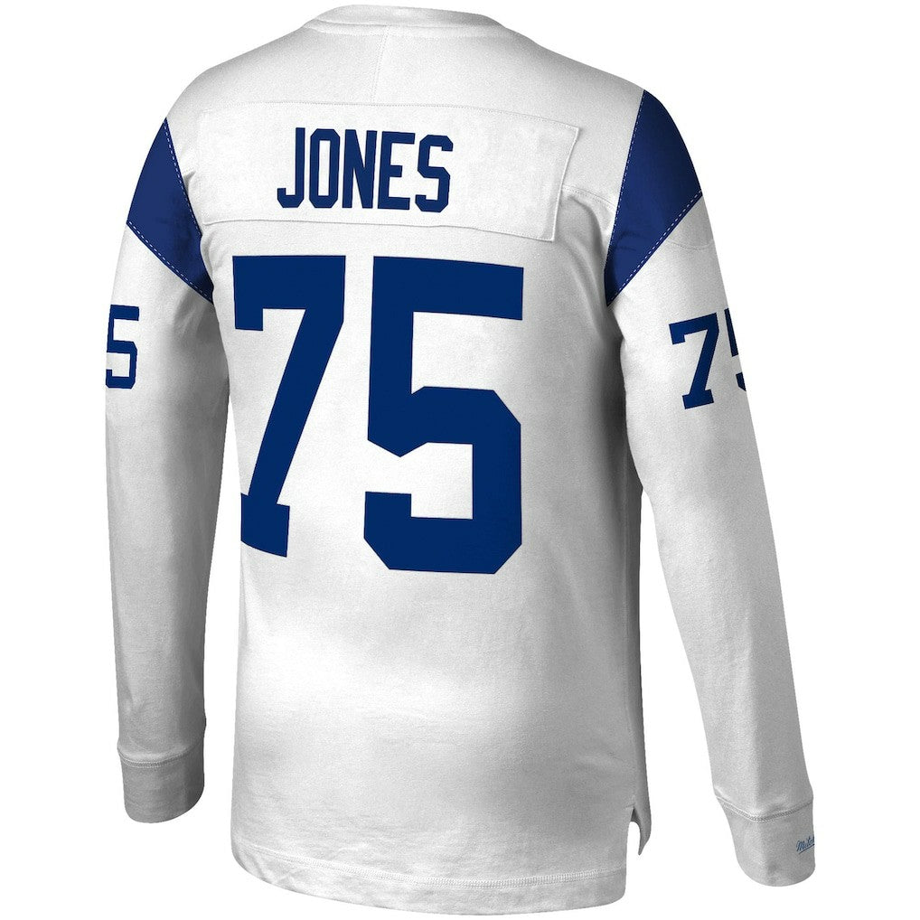 Deacon Jones Los Angeles Rams Throwback Retired Player Name & Number Long Sleeve Top - White Tops